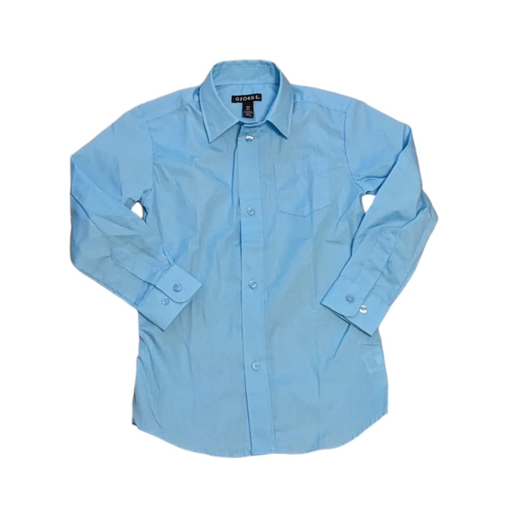 💥 George Light Blue Button Down Boys S 6-7